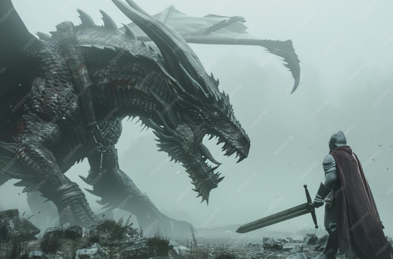 Dragon encounter battle scene